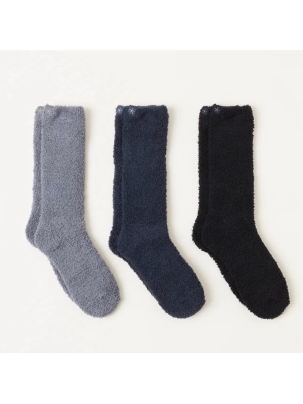 Barefoot Dreams CozyChic 3 Pair Socks Set in black multi, NEW GIFTBOX